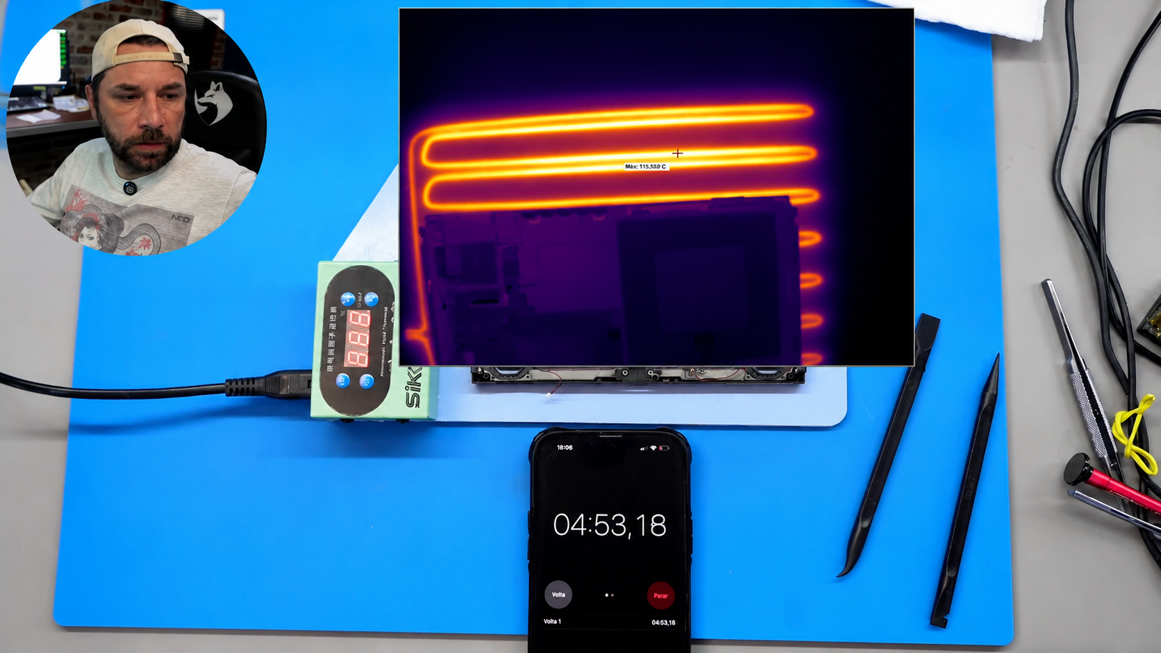 Remoção de Display com Base Aquecedora